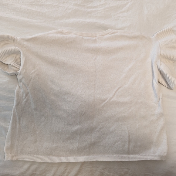 Madewell Women's Off-White Ruffle-Sleeve Sweater Tee XS - Picture 5 of 5